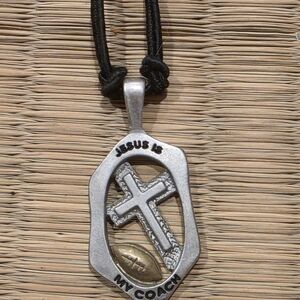 Football Cross Necklace